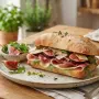Sandwich ciabatta au jambon cru, figues et parmesan