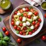 Salade de Pâtes au Pesto, Tomates Cerises et Mozzarella