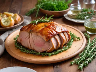 Rouelle de porc rôtie aux herbes