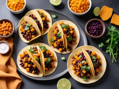 Tacos Gourmands au Butternut Rôti et Haricots Noirs