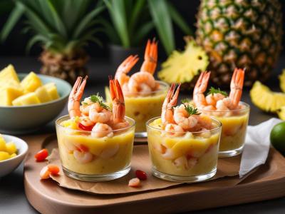 Verrines de Crevettes Exotiques au Chutney d'Ananas
