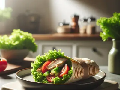 Wrap au poulet grillé et légumes frais