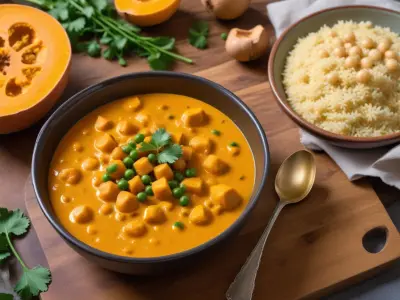 Curry crémeux de butternut et pois chiches au lait de coco