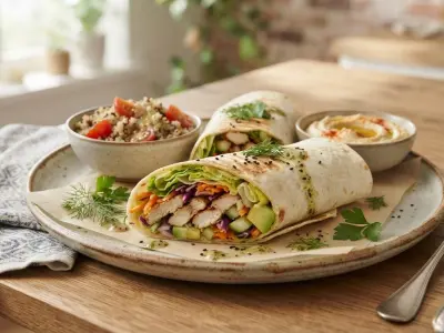 Wrap de poulet et crudités