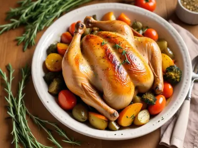 Poulet rôti aux légumes d'automne et herbes de Provence