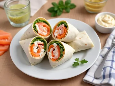 Mini-wraps au saumon et fromage frais