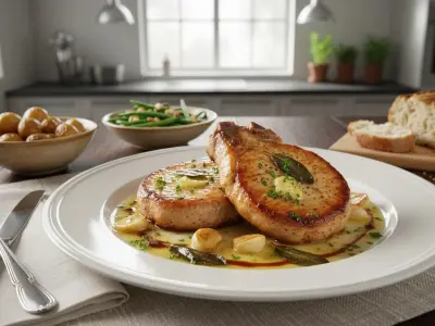 Côtes de Porc au Beurre de Sauge et Ail en Chemise