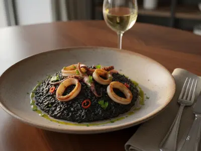 Risotto à l'Encre de Seiche et Calamars
