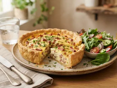 Quiche Lorraine Traditionnelle et sa Salade Verte Croquante
