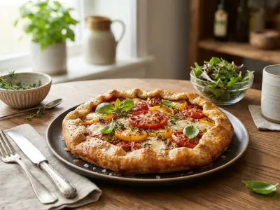Tarte rustique aux tomates du jardin et moutarde ancienne