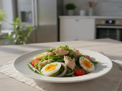 Salade Protéinée de Haricots Verts au Thon et Œufs Mollets
