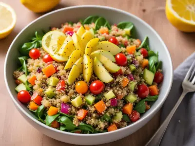 Salade de Quinoa aux Légumes Rôtis et Vinaigrette au Citron