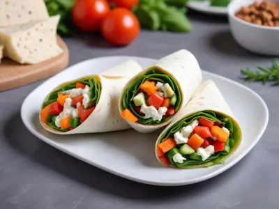 Wraps au fromage de chèvre et légumes frais