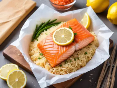 Papillote de Saumon Citronné au Riz Basmati