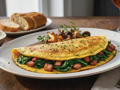 Omelette Forestière aux Épinards et Lardons Fumés
