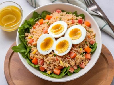Salade de Riz au Thon, Maïs et Œufs