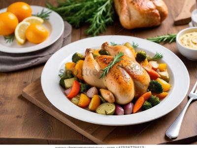 Poulet Rôti aux Herbes de Provence et Légumes de Saison