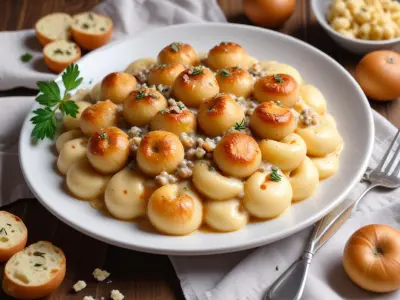 Gnocchis poêlés crémeux sauce gorgonzola et noix