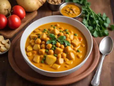 Curry de patate douce et pois chiches au lait de coco