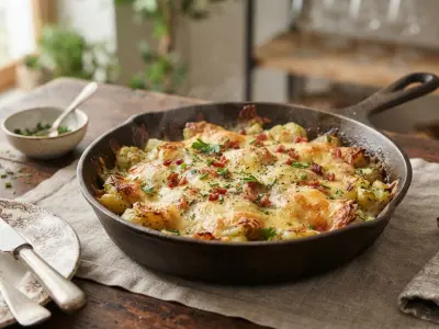 Pommes de terre fondantes en écrasé gratinées au cheddar