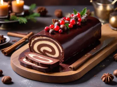 Bûche de Noël Chocolat Praliné Intense