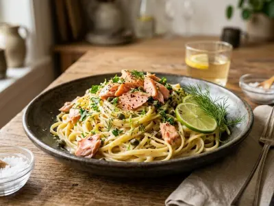 Linguine Rummo à la Truite Fumée et Citron Vert