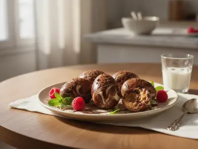 Petits Œufs au Lait Marbrés aux deux Chocolats à l'Airfryer