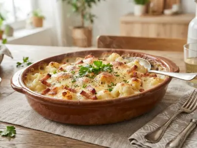 Gratin de chou-fleur et lardons