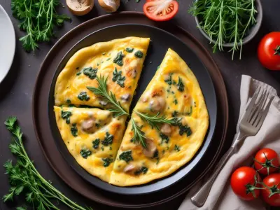 Omelette Gourmande aux Champignons et Fines Herbes