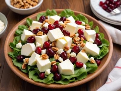 Salade fraîcheur d'été au chèvre, noix et cranberries