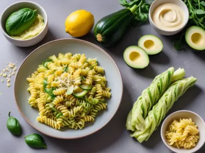 Fusilli de courgette et sa crème d'avocat au citron vert