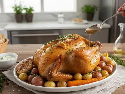 Poulet Rôti Traditionnel au Thym et à l'Ail