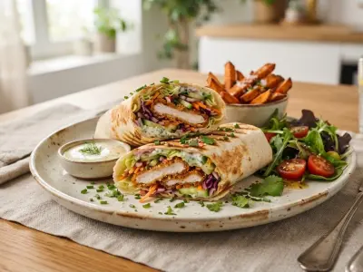 Wrap croustillant de poulet et crudités croquantes