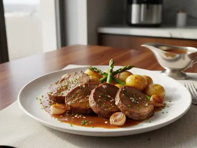 Langue de Bœuf Sauce Madère Modernisée à l'Airfryer