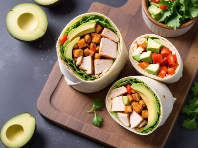 Wrap au Poulet, Avocat et Crudités