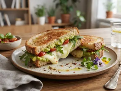 Sandwich fondant à l'avocat et mozzarella