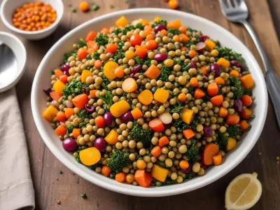 Salade d'Automne aux Lentilles et Légumes Racines Rôtis