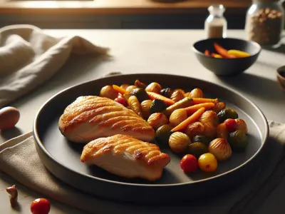 Blancs de poulet au Air Fryer : la recette avec des petits légumes rôtis
