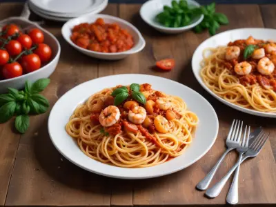 Spaghetti Crémeux aux Crevettes et Chorizo