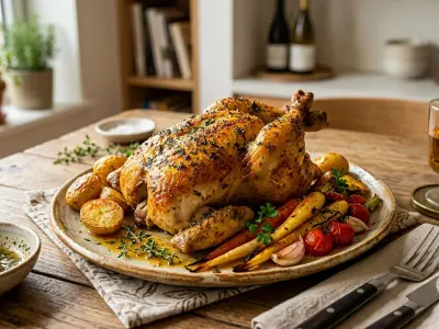 Poulet Rôti Traditionnel au Beurre d'Herbes