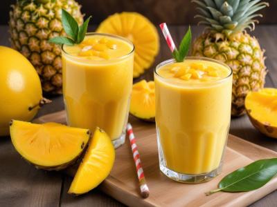 Smoothie Tropical Glacé Mangue-Ananas