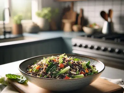 Salade de Riz Sauvage aux Légumes Croquants