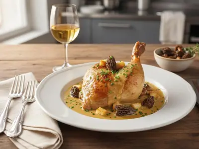Chapon Festif au Vin de Paille et Morilles