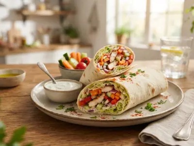 Wrap au poulet et crudités