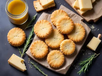 Sablés Croquants au Parmesan et Romarin Frais