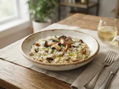 Risotto crémeux aux champignons sauvages