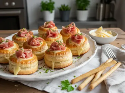 Bouchées Feuilletées au Jambon Sec et Comté