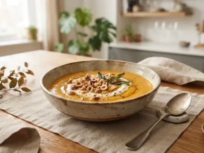 Velouté de potimarron aux éclats de noisettes