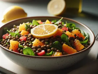 Salade de lentilles printanière à la vinaigrette citronnée