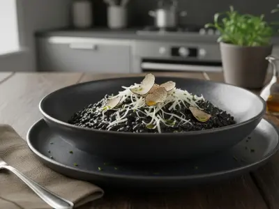 Risotto Noir Mystère à la Truffe et Parmesan